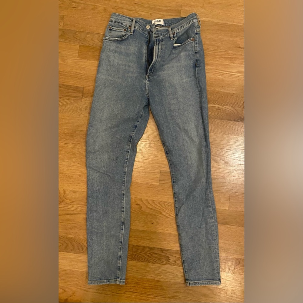 AGOLDE high rise skinny jeans size 28 light wash